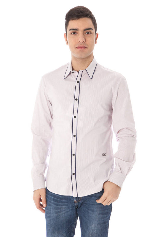 Pink Cotton Men Shirt - SEHABRANDS