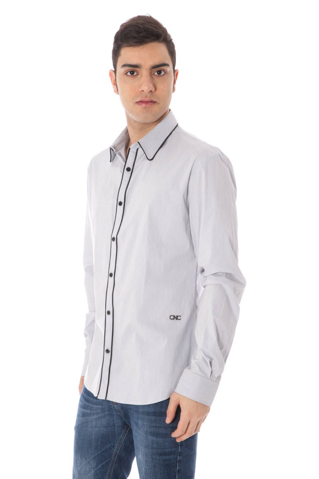 Light Blue Cotton Men Shirt - SEHABRANDS