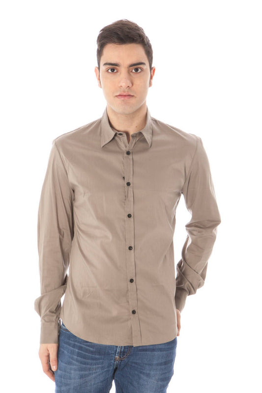 Green Cotton Men Shirt - SEHABRANDS