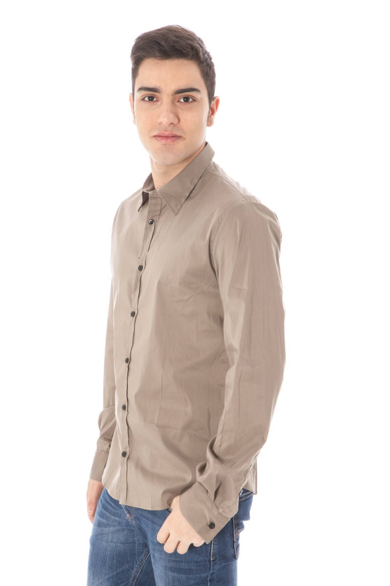 Green Cotton Men Shirt - SEHABRANDS