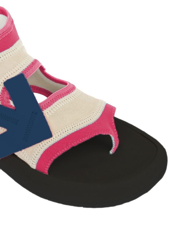 Fuchsia Neoprene Suede Sandals - SEHABRANDS