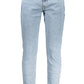 Light Blue Cotton Men Jeans - SEHABRANDS