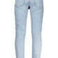 Light Blue Cotton Men Jeans - SEHABRANDS