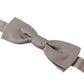 Dolce & Gabbana Elegant Silver Silk Bow Tie for Sophisticated Evening