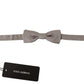 Dolce & Gabbana Elegant Silver Silk Bow Tie for Sophisticated Evening