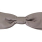 Dolce & Gabbana Elegant Silver Silk Bow Tie for Sophisticated Evening