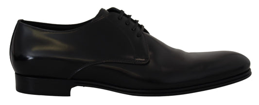 Dolce & Gabbana Elegant Black Leather Derby Shoes