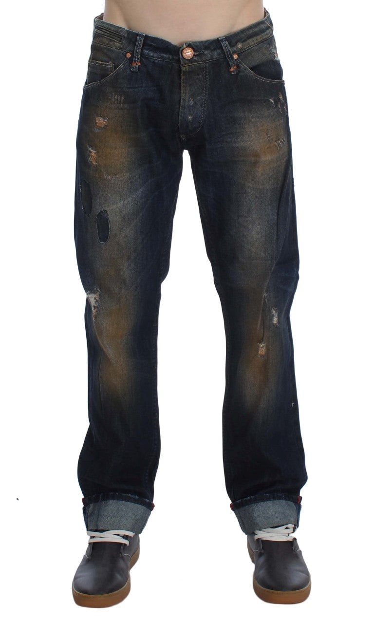 Elegant Straight Fit Men's Denim Jeans - SEHABRANDS