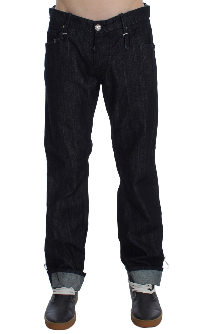 Elegant Straight Fit Blue Mens Jeans - SEHABRANDS