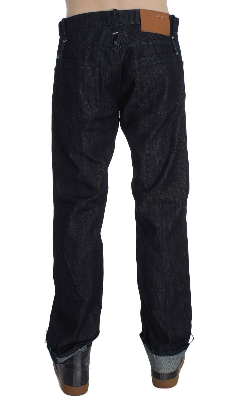 Elegant Straight Fit Blue Mens Jeans - SEHABRANDS