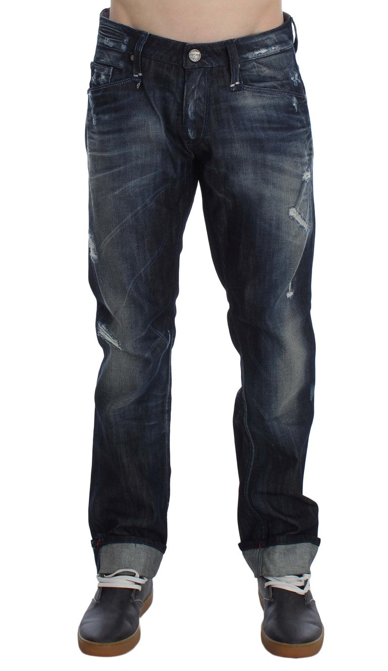 Elegant Regular Straight Fit Blue Jeans - SEHABRANDS