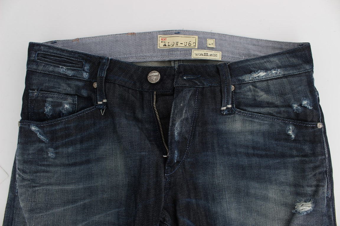 Elegant Regular Straight Fit Blue Jeans - SEHABRANDS