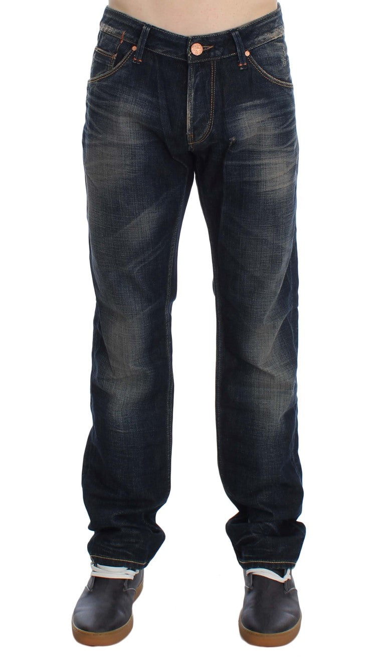 Elegant Straight Fit Low Waist Men's Jeans - SEHABRANDS