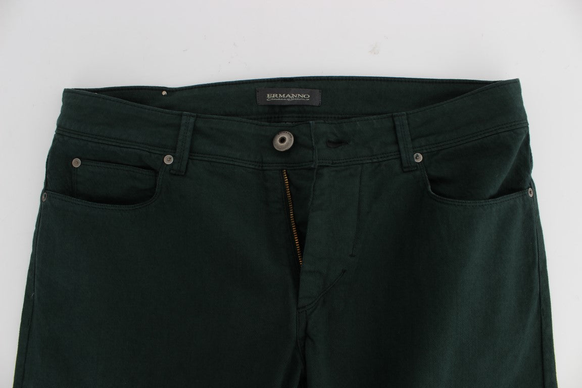 Chic Green Straight Cut Jeans - SEHABRANDS