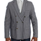 Elegant Double-Breasted Blue Blazer - SEHABRANDS