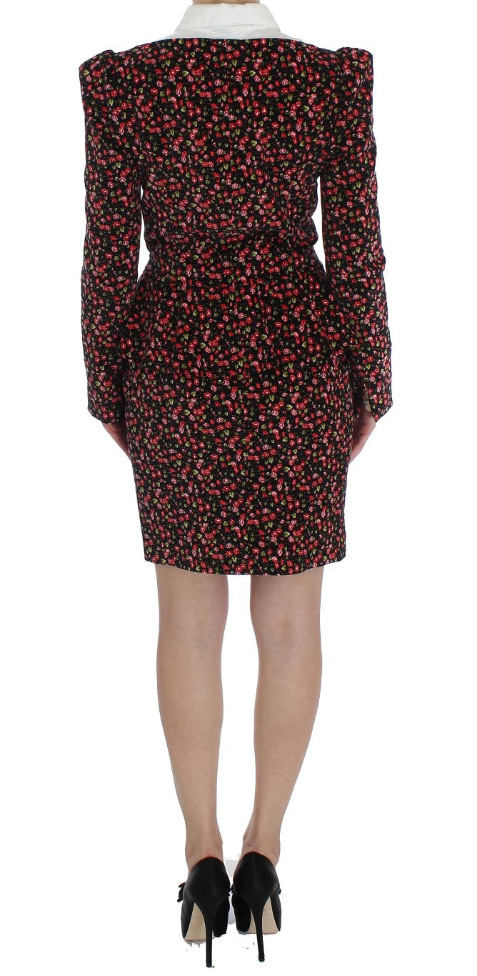 Elegant Floral Two-Piece Skirt Suit Set - SEHABRANDS