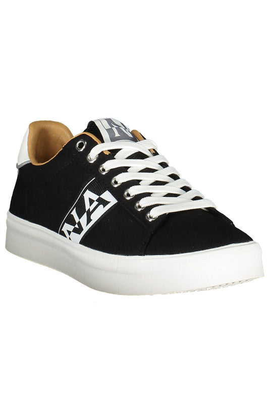 Black Polyester Men Sneaker - SEHABRANDS