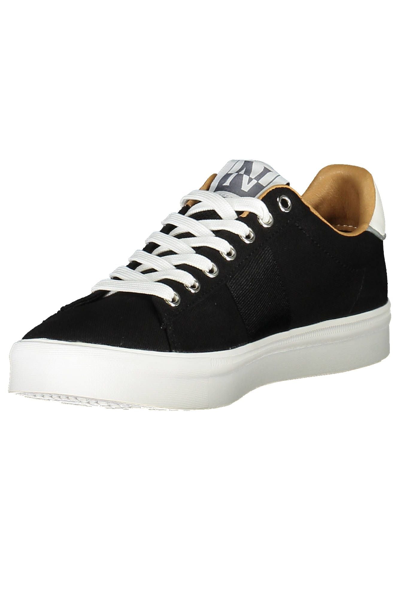 Black Polyester Men Sneaker - SEHABRANDS