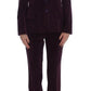 Elegant Purple Wool Blend Three Piece Suit Set - SEHABRANDS