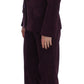 Elegant Purple Wool Blend Three Piece Suit Set - SEHABRANDS