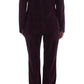 Elegant Purple Wool Blend Three Piece Suit Set - SEHABRANDS