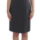 Elegant Gray Striped Dress & Blazer Suit Set - SEHABRANDS