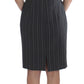 Elegant Gray Striped Dress & Blazer Suit Set - SEHABRANDS