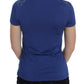 Elegant Blue Crew Neck Tee with Logo Detail - SEHABRANDS