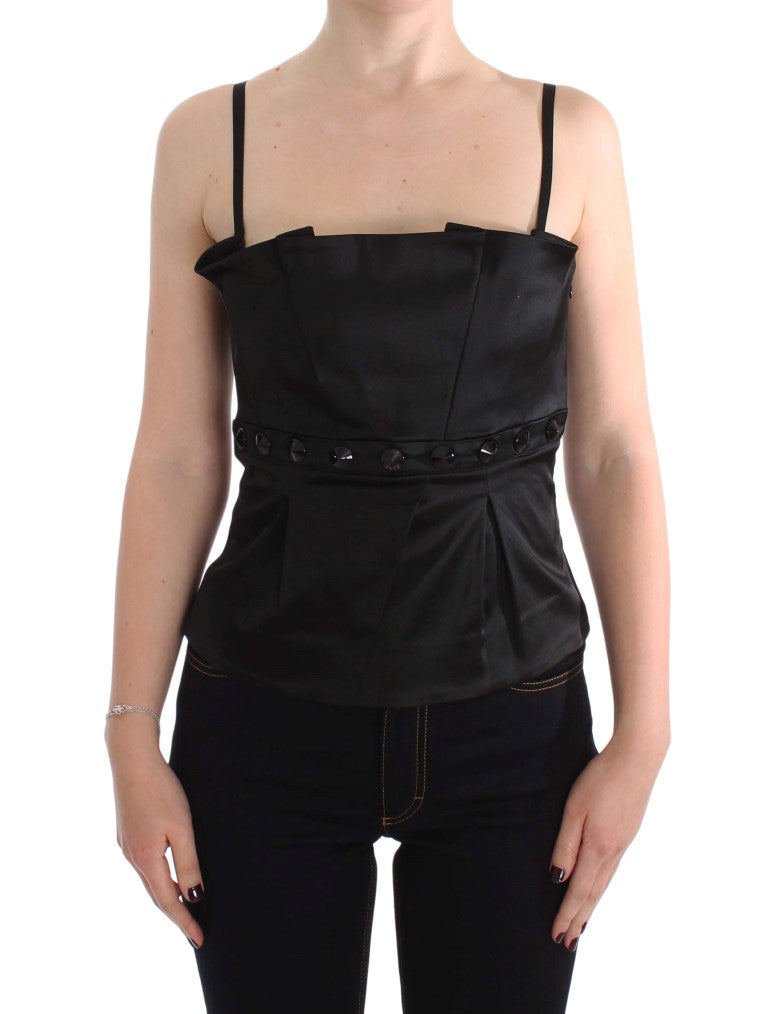 Elegant Black Evening Cami Top - SEHABRANDS