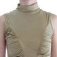 Glamorous Gold Turtleneck Vest Top - SEHABRANDS