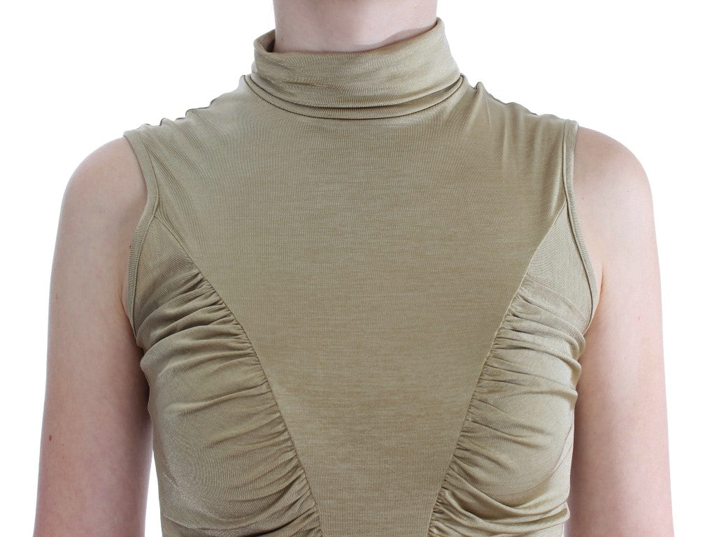 Glamorous Gold Turtleneck Vest Top - SEHABRANDS