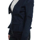 Elegant Blue Blazer Jacket with Designer Flair - SEHABRANDS