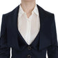 Elegant Blue Blazer Jacket with Designer Flair - SEHABRANDS