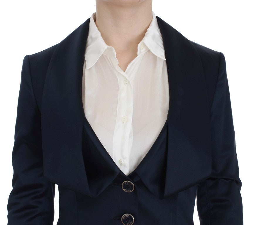 Elegant Blue Blazer Jacket with Designer Flair - SEHABRANDS