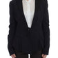 Elegant Black Stretch Blazer Jacket - SEHABRANDS