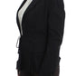 Elegant Black Stretch Blazer Jacket - SEHABRANDS