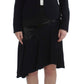 Elegant Two-Piece Skirt Suit in Black & Blue - SEHABRANDS