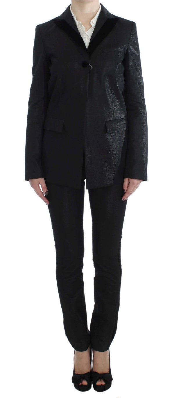 Elegant Three-Piece Black Pants Suit - SEHABRANDS