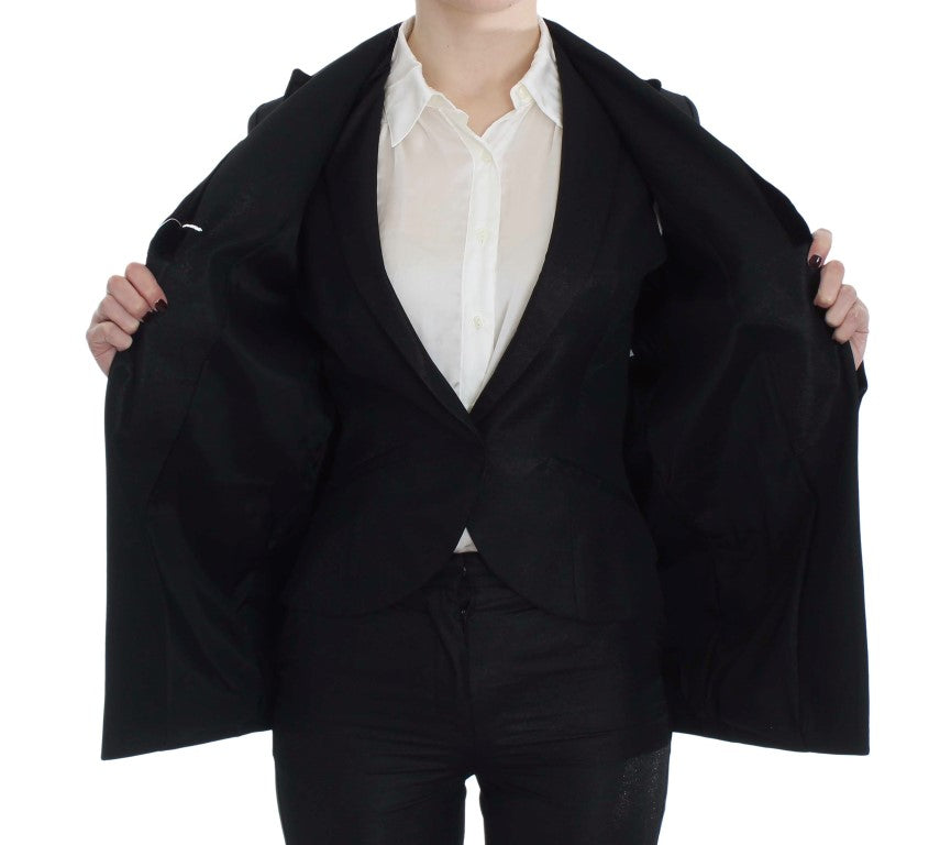 Elegant Three-Piece Black Pants Suit - SEHABRANDS