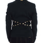 Chic Black Stretch Blazer with Gold Button Detail - SEHABRANDS