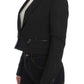 Elegant Gray Gold-Buttoned Blazer Jacket - SEHABRANDS