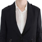 Elegant Gray Gold-Buttoned Blazer Jacket - SEHABRANDS