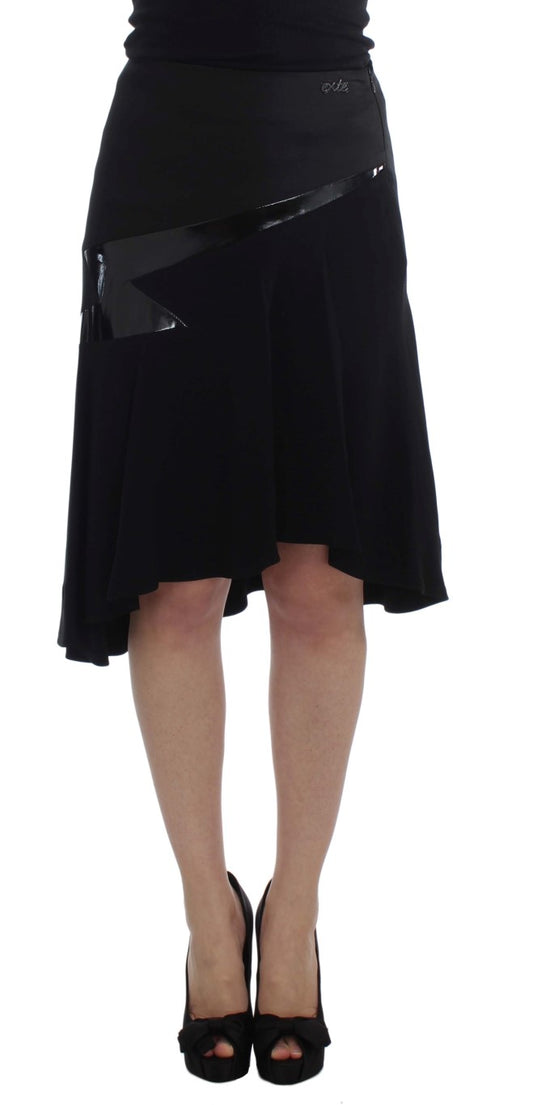 Chic Black and Blue Cotton Blend Skirt - SEHABRANDS