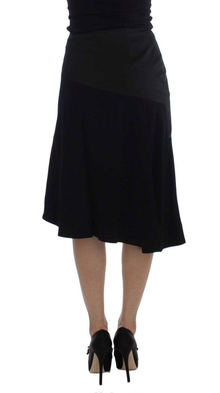 Chic Black and Blue Cotton Blend Skirt - SEHABRANDS