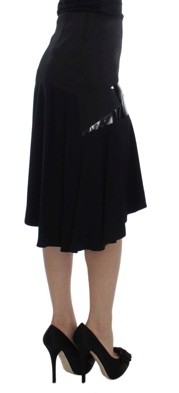 Chic Black and Blue Cotton Blend Skirt - SEHABRANDS