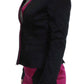 Chic Black and Pink Single-Breasted Blazer - SEHABRANDS