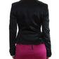 Chic Black and Pink Single-Breasted Blazer - SEHABRANDS