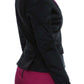 Chic Black and Pink Single-Breasted Blazer - SEHABRANDS