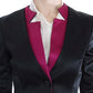 Chic Black and Pink Single-Breasted Blazer - SEHABRANDS