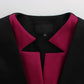 Chic Black and Pink Single-Breasted Blazer - SEHABRANDS